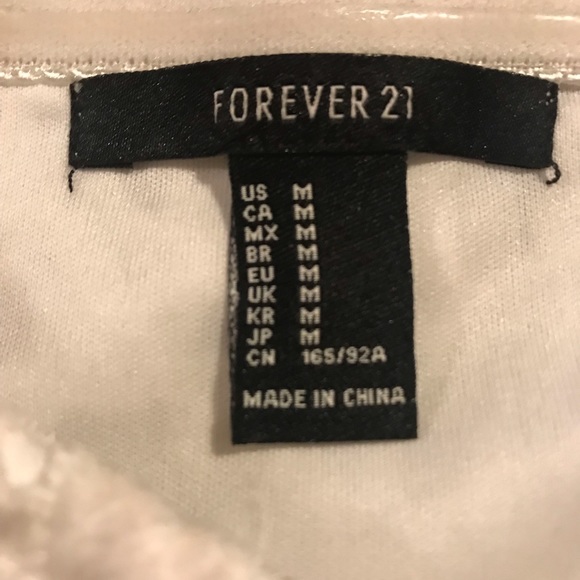 Forever 21 Strapless White Lace Mini Dress Fully Lined Rubberized Strip on Top - Picture 6 of 6